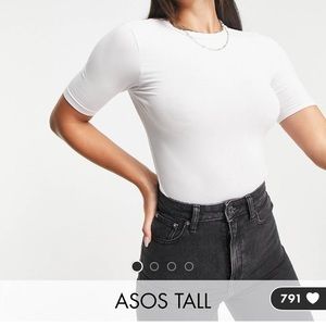 ASOS DESIGN Tall skinny fit t-shirt bodysuit in white